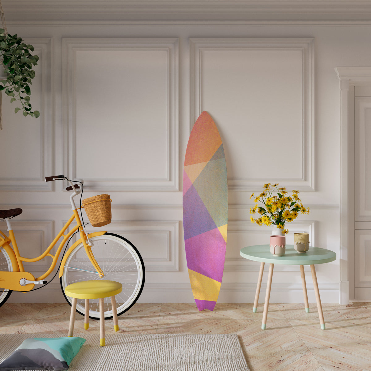 BRIGHT GEOMETRY Painel Decorativo Prancha de Surf
