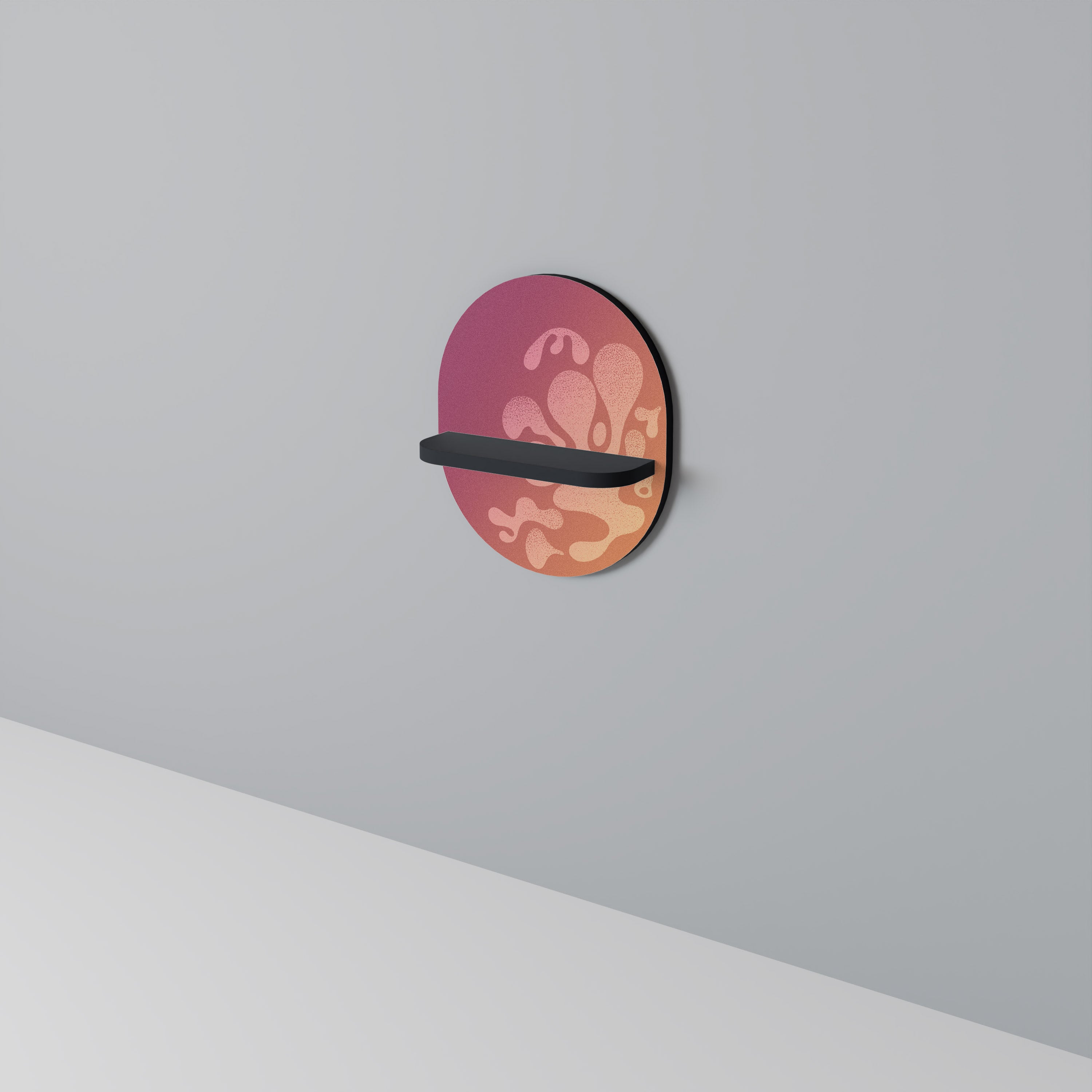 IRREGULAR PINK Prateleira Oval Decorativa em Acabamento Preto