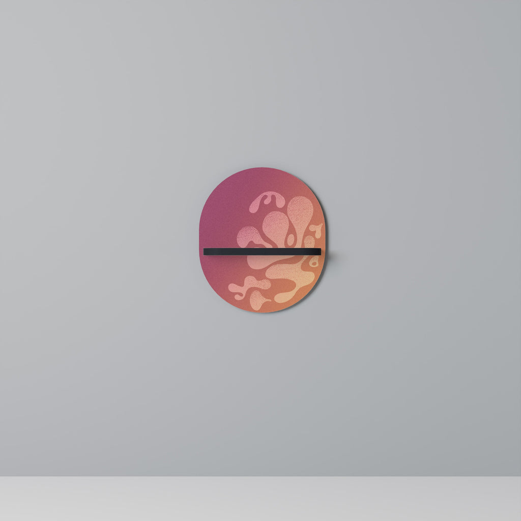 IRREGULAR PINK Prateleira Oval Decorativa em Acabamento Preto