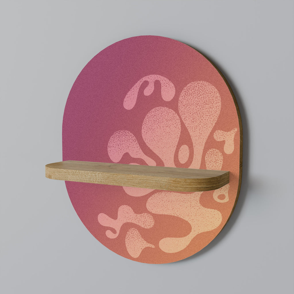 IRREGULAR PINK Prateleira Oval Decorativa em Efeito Carvalho