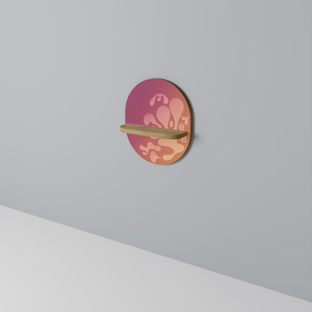 IRREGULAR PINK Prateleira Oval Decorativa em Efeito Carvalho