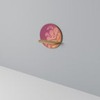 IRREGULAR PINK Prateleira Redonda Decorativa em Efeito Carvalho
