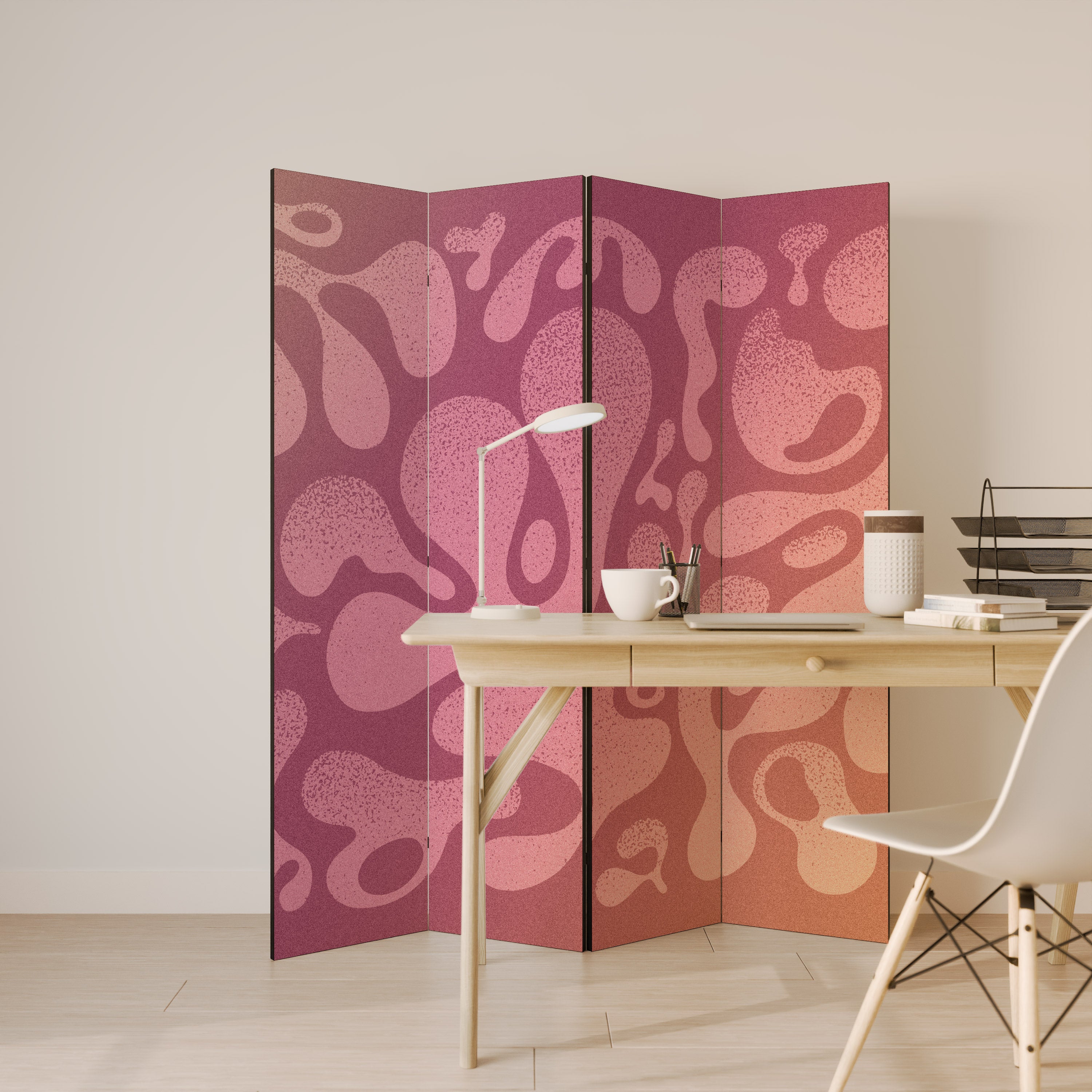 IRREGULAR PINK 4-Panel Room Divider
