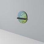 IRREGULAR BLUE Prateleira Oval Decorativa em Acabamento Preto