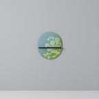 IRREGULAR BLUE Prateleira Oval Decorativa em Acabamento Preto