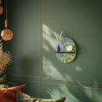 IRREGULAR BLUE Prateleira Oval Decorativa em Acabamento Preto