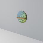 IRREGULAR BLUE Prateleira Oval Decorativa em Efeito Carvalho