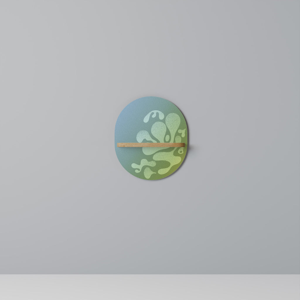 IRREGULAR BLUE Prateleira Oval Decorativa em Efeito Carvalho