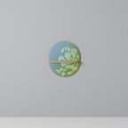 IRREGULAR BLUE Prateleira Oval Decorativa em Efeito Carvalho