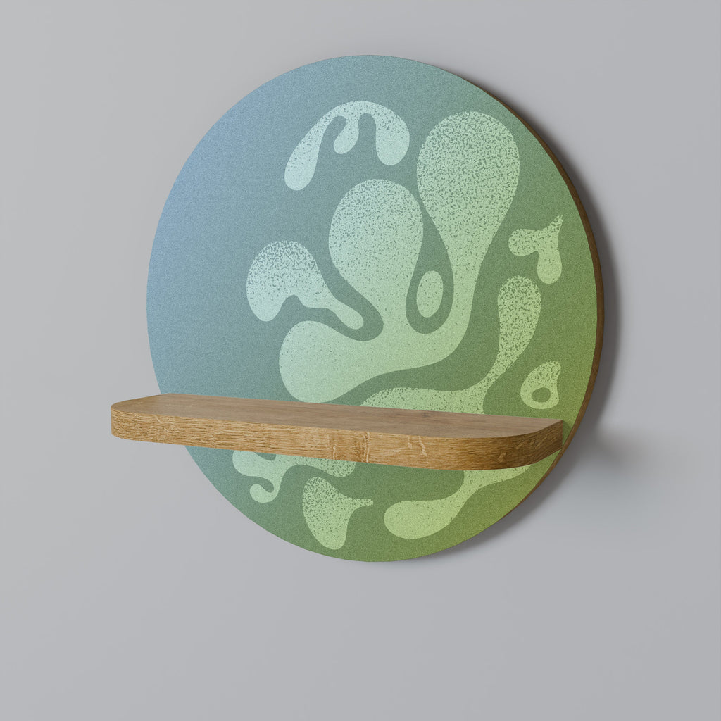 IRREGULAR BLUE Prateleira Redonda Decorativa em Efeito Carvalho