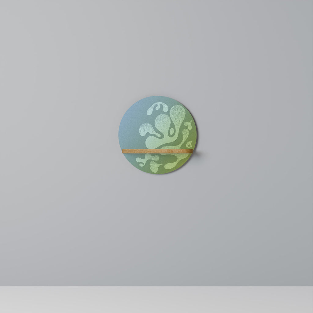 IRREGULAR BLUE Prateleira Redonda Decorativa em Efeito Carvalho