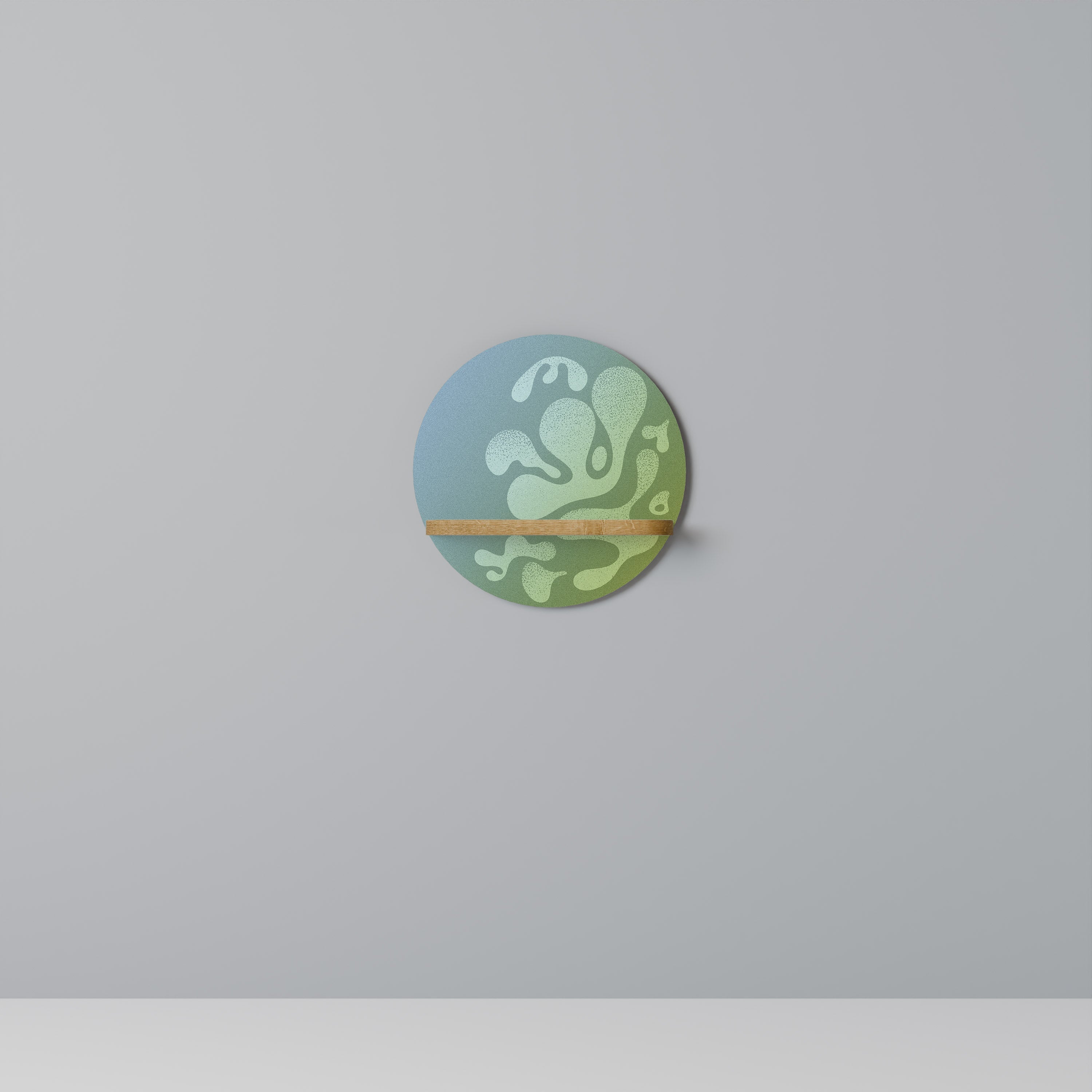 IRREGULAR BLUE Prateleira Redonda Decorativa em Efeito Carvalho