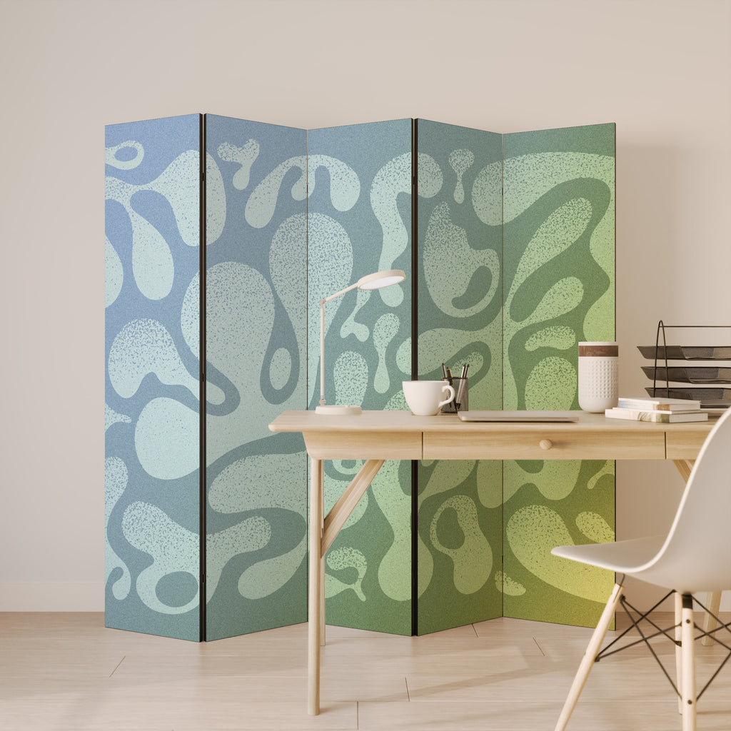 IRREGULAR BLUE Biombo Decorativo de 5 Painéis