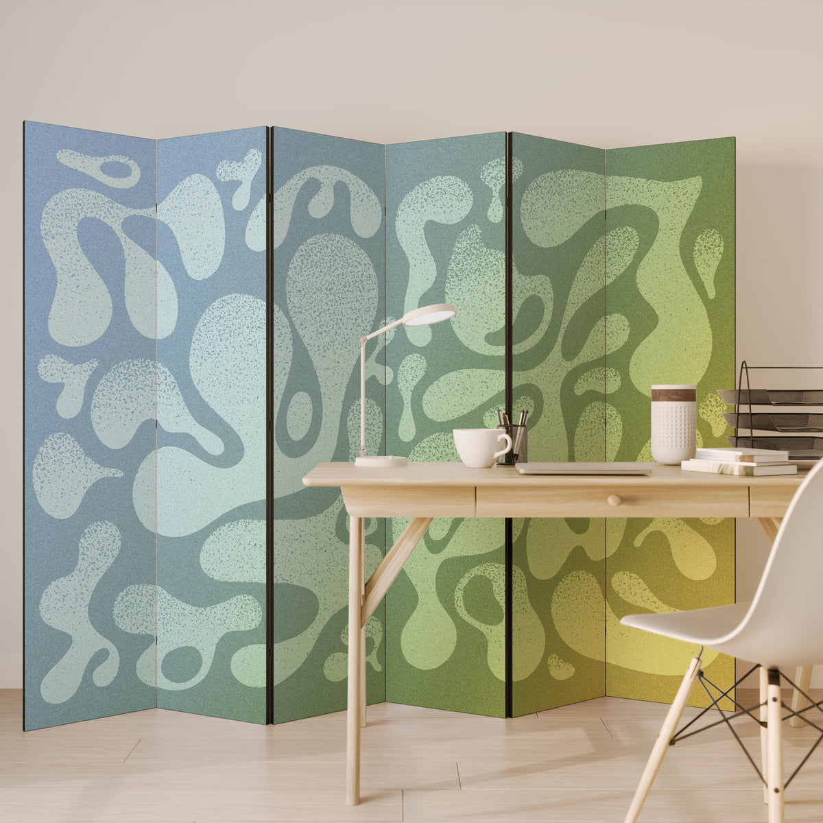 IRREGULAR BLUE 6-Panel Room Divider