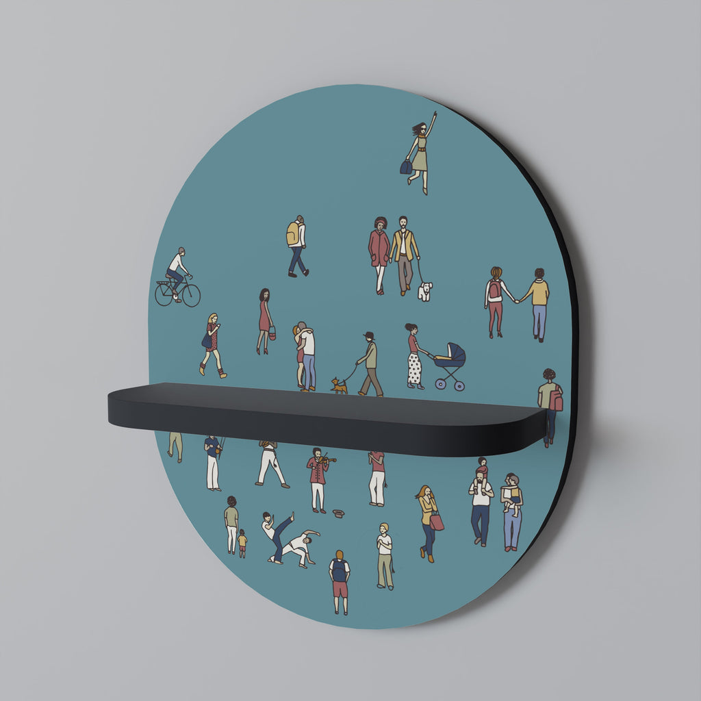 COLLECTIVE STREAM Prateleira Oval Decorativa em Acabamento Preto