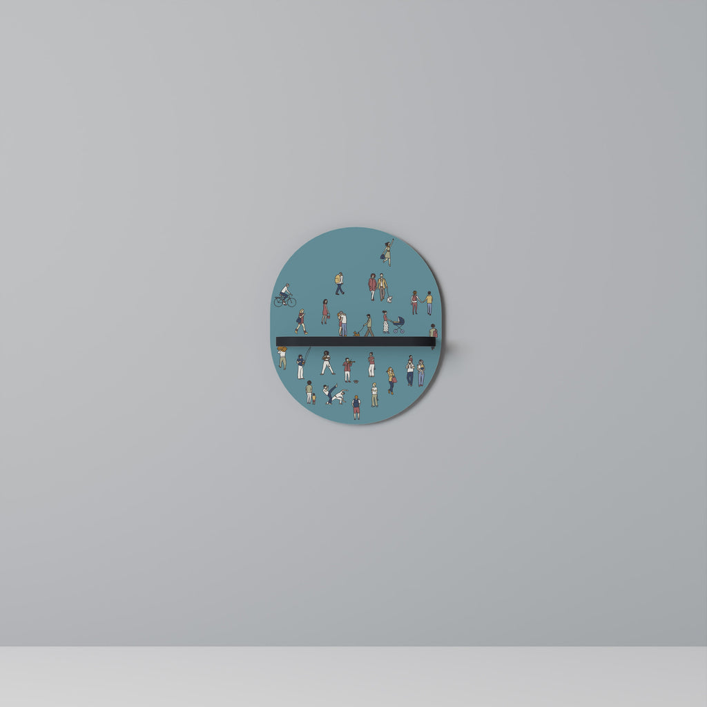 COLLECTIVE STREAM Prateleira Oval Decorativa em Acabamento Preto