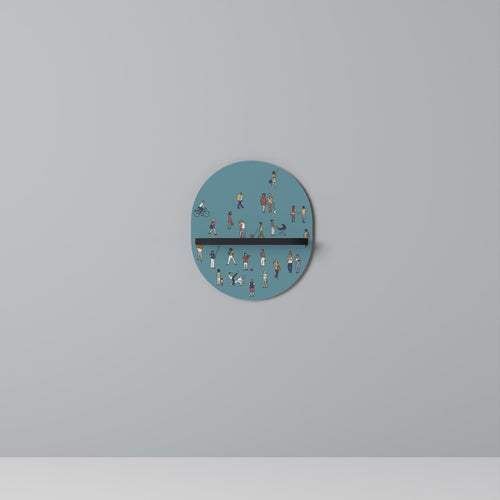 COLLECTIVE STREAM Oval Art Shelf In Black Finish