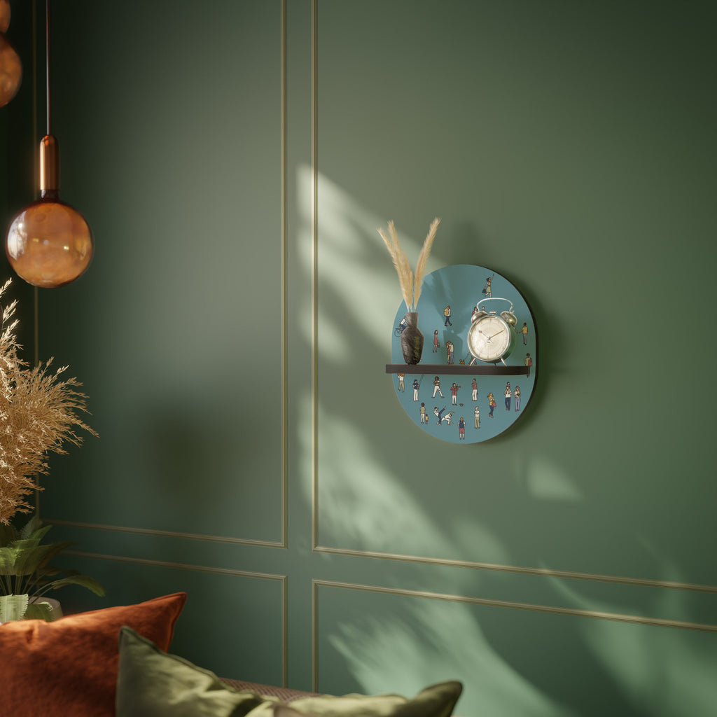 COLLECTIVE STREAM Prateleira Oval Decorativa em Acabamento Preto