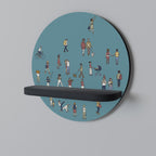 COLLECTIVE STREAM Round Art Shelf In Black Finish