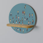 COLLECTIVE STREAM Prateleira Redonda Decorativa em Efeito Carvalho