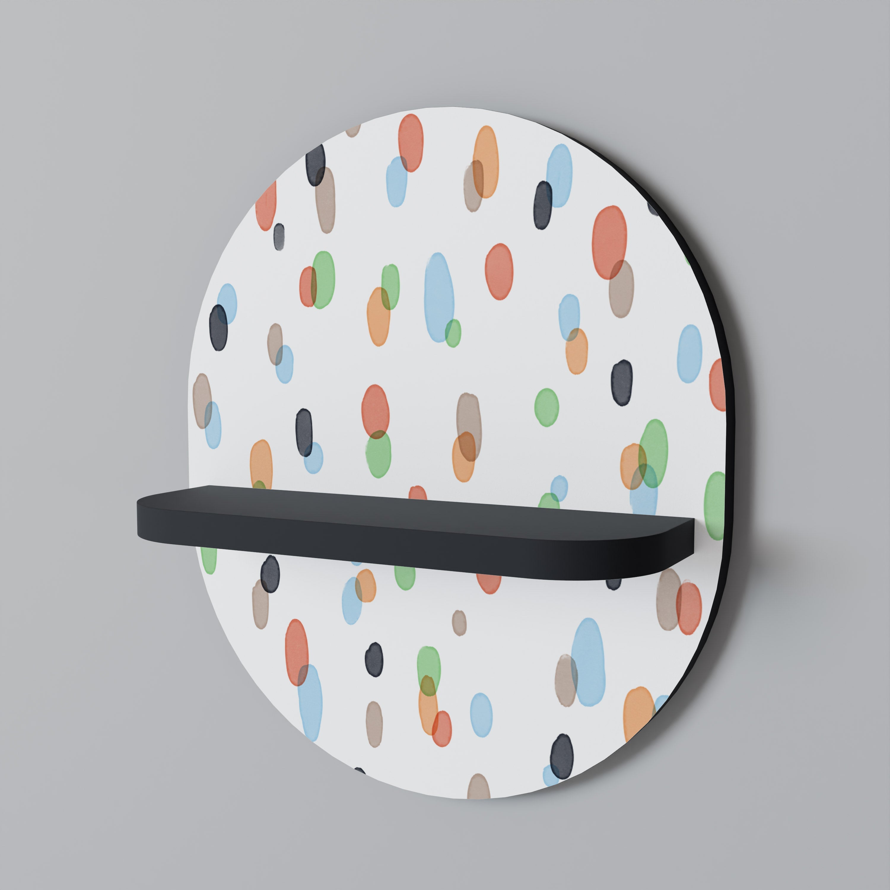 ENERGETIC SPOTS Prateleira Oval Decorativa em Acabamento Preto