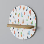 ENERGETIC SPOTS Prateleira Oval Decorativa em Efeito Carvalho