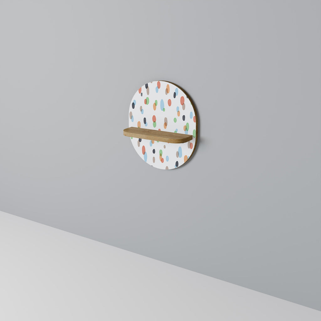 ENERGETIC SPOTS Prateleira Oval Decorativa em Efeito Carvalho