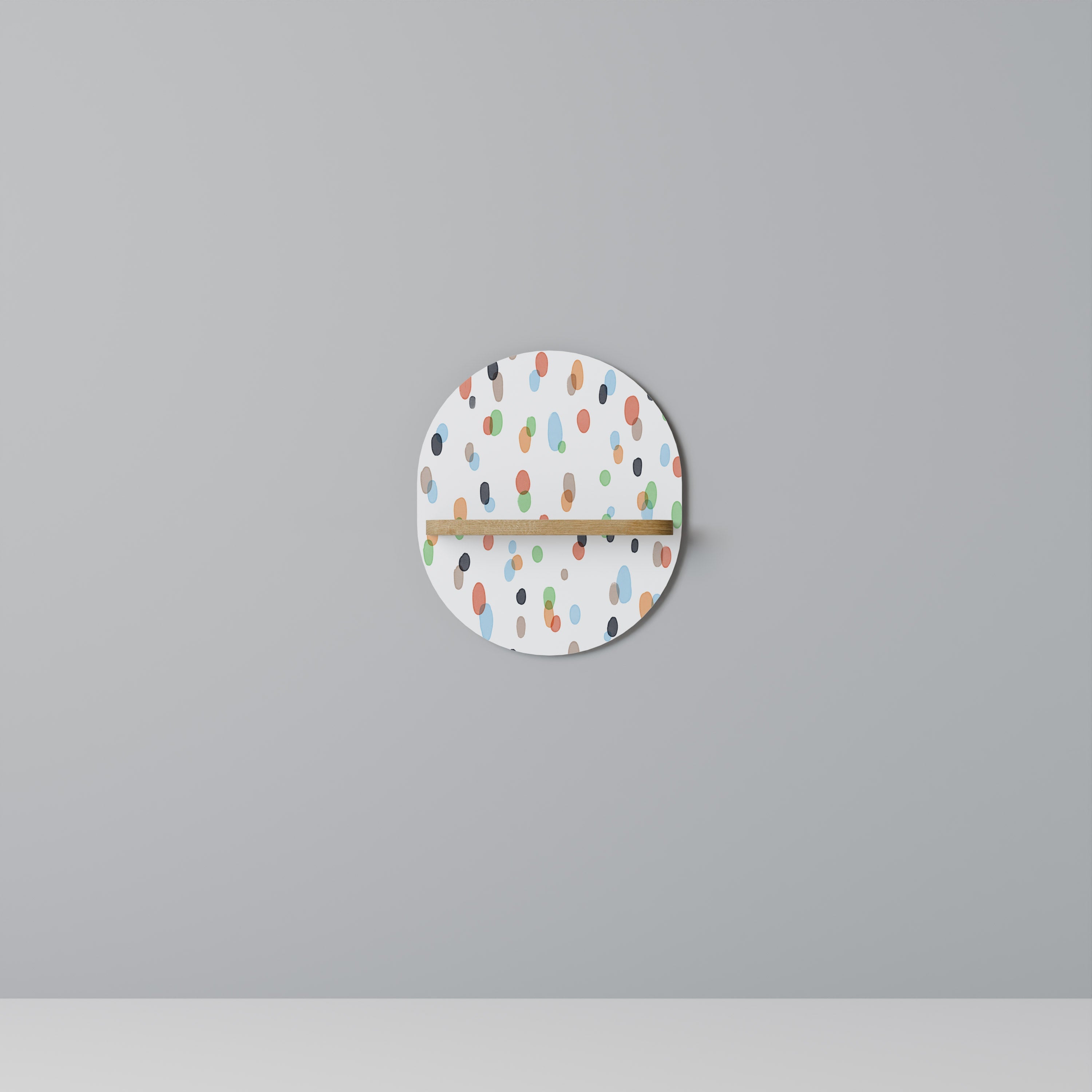 ENERGETIC SPOTS Prateleira Oval Decorativa em Efeito Carvalho