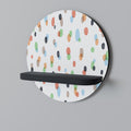 ENERGETIC SPOTS Round Art Shelf In Black Finish