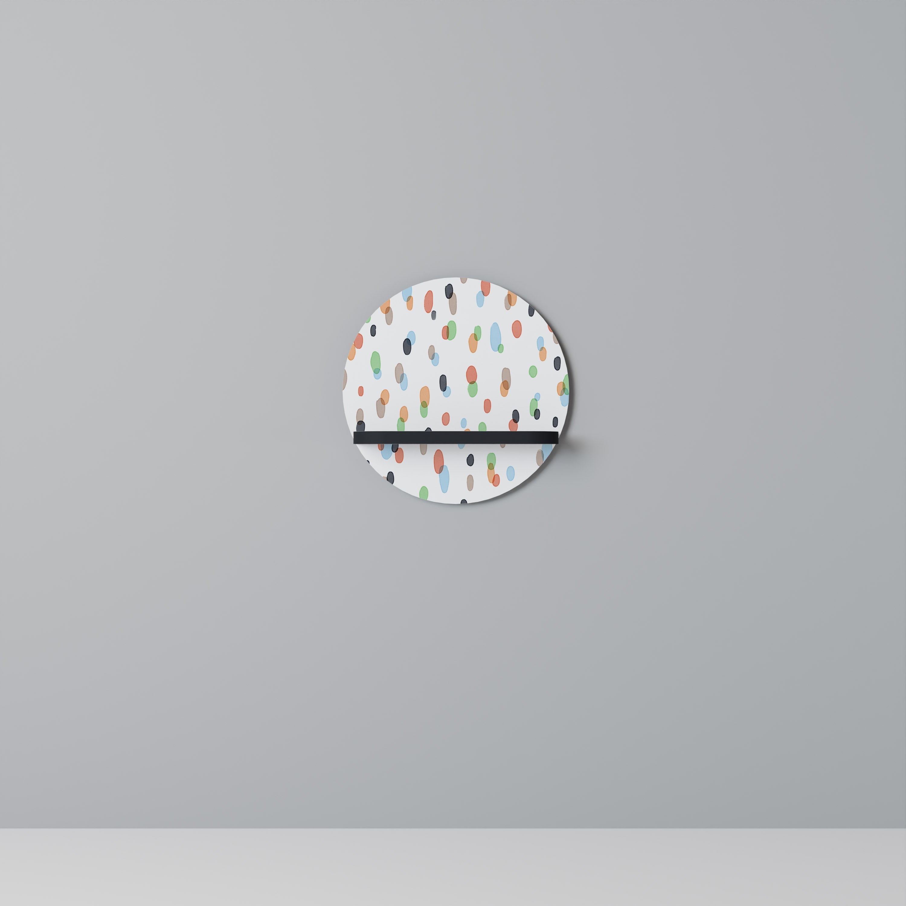 ENERGETIC SPOTS Prateleira Redonda Decorativa em Acabamento Preto