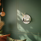 ENERGETIC SPOTS Round Art Shelf In Black Finish