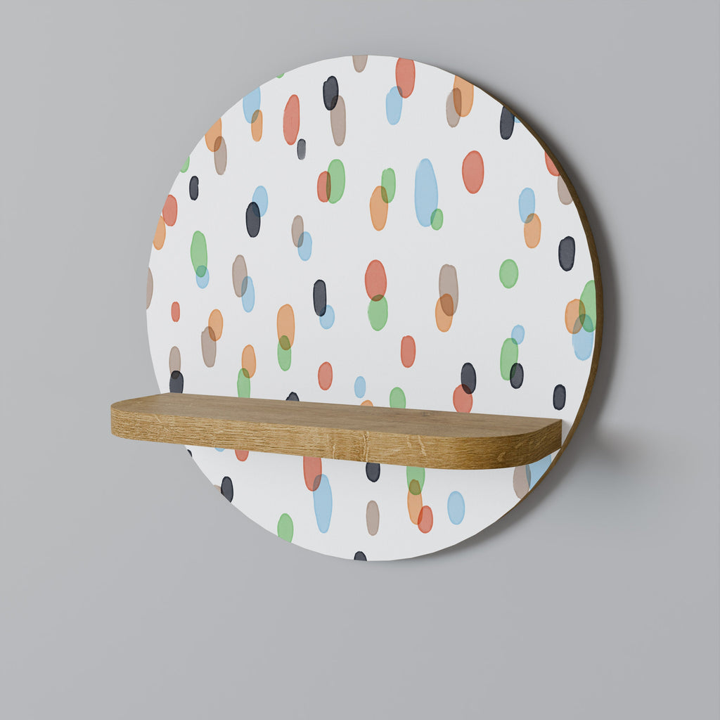 ENERGETIC SPOTS Prateleira Redonda Decorativa em Efeito Carvalho