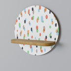 ENERGETIC SPOTS Prateleira Redonda Decorativa em Efeito Carvalho