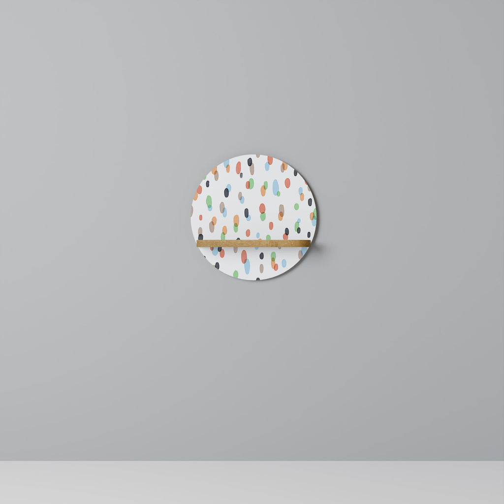 ENERGETIC SPOTS Prateleira Redonda Decorativa em Efeito Carvalho