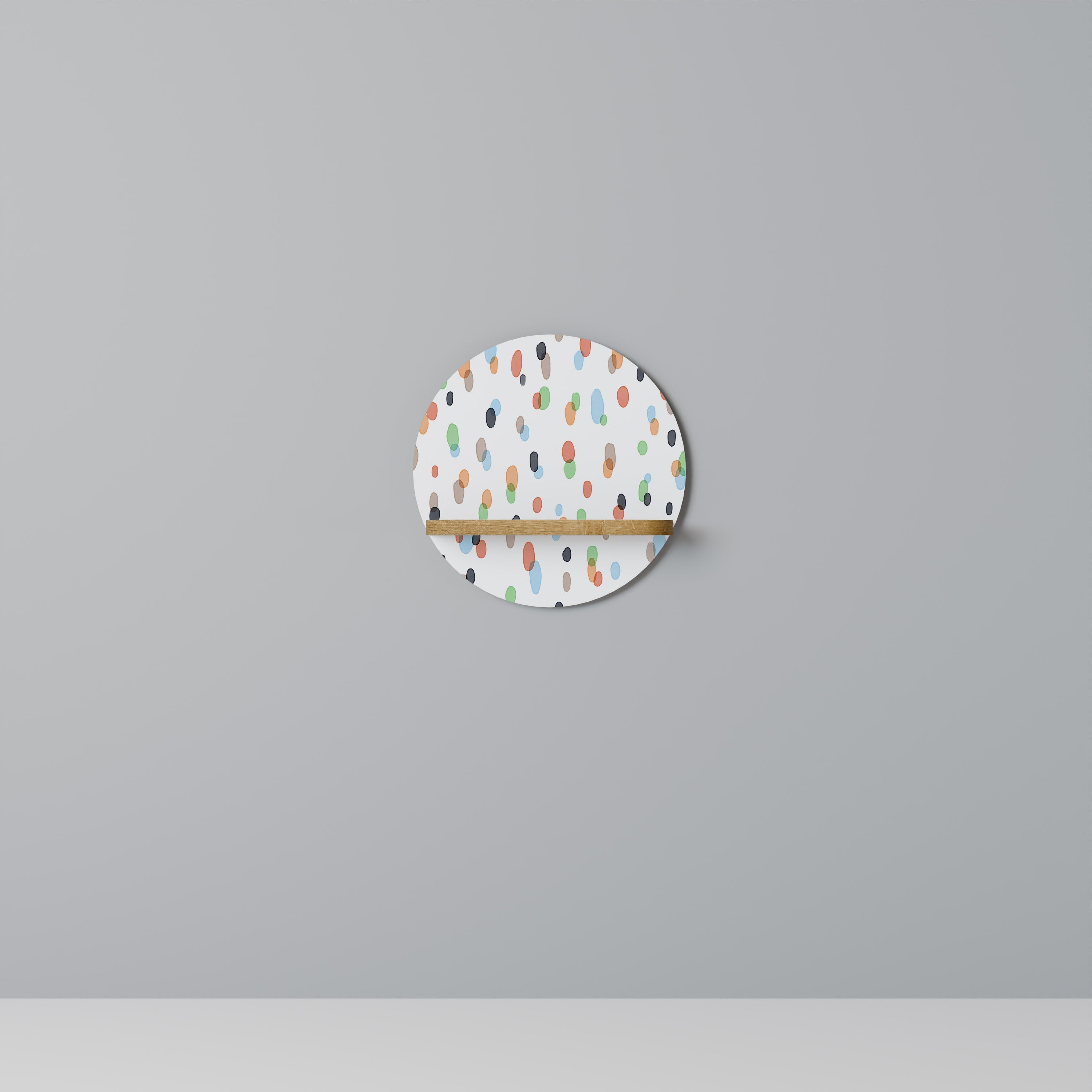 ENERGETIC SPOTS Prateleira Redonda Decorativa em Efeito Carvalho