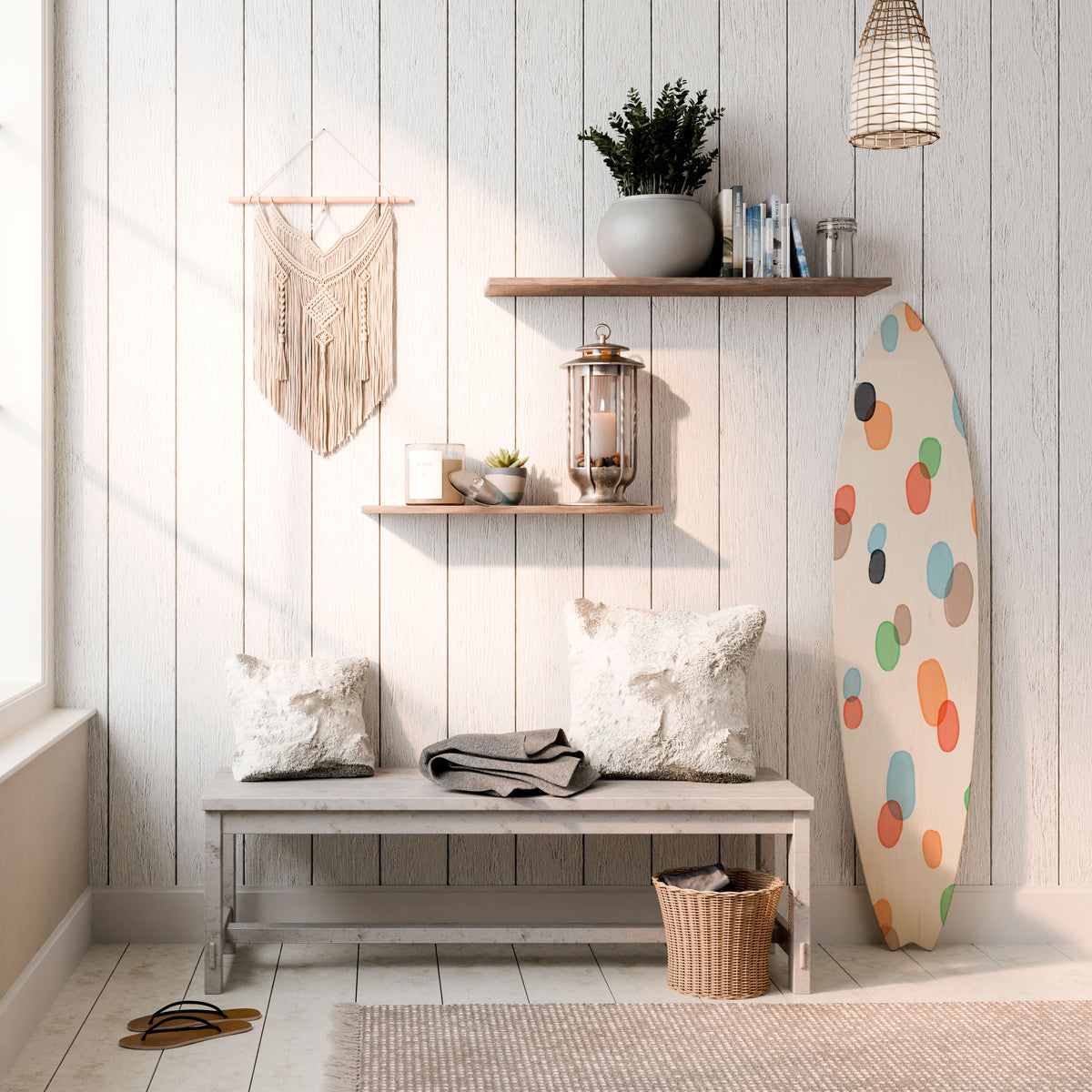ENERGETIC SPOTS Painel Decorativo Prancha de Surf