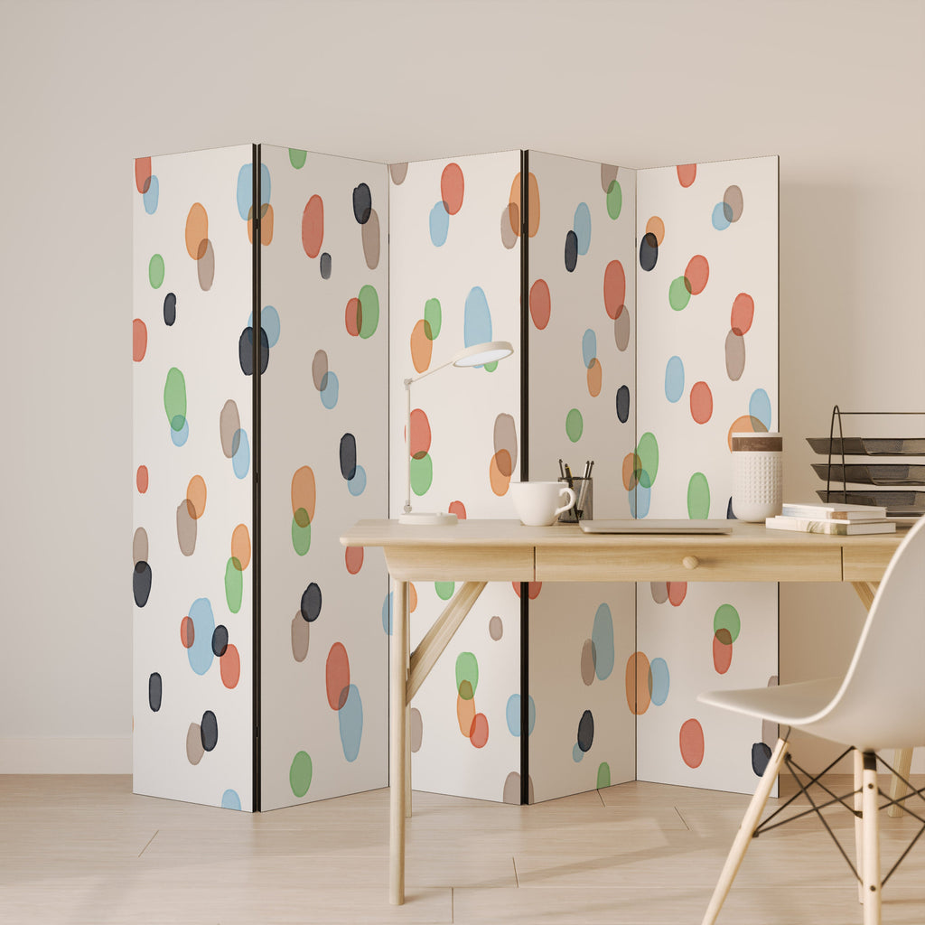 ENERGETIC SPOTS Decorative 5-Panel Room Divider