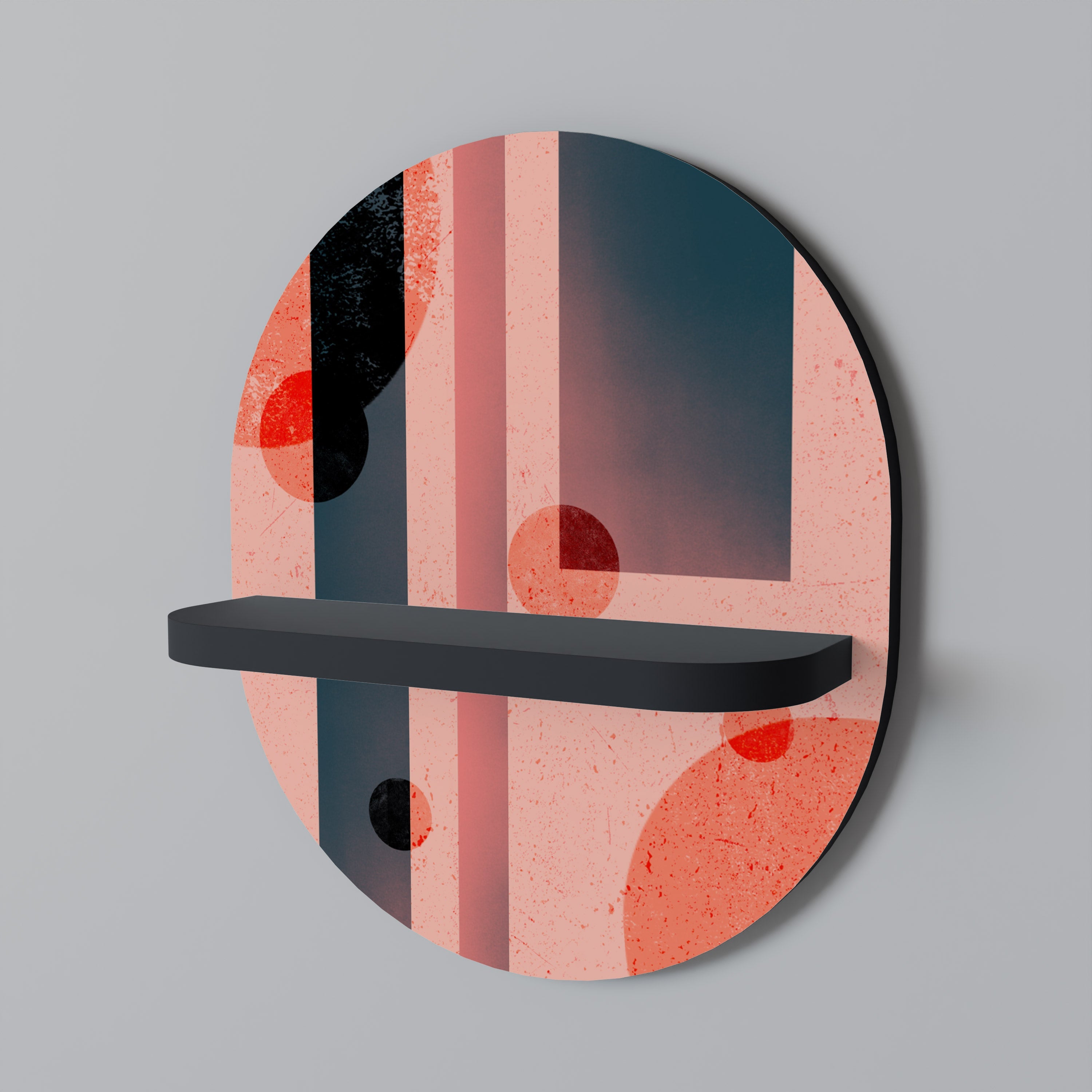 BLUSHED SPECTRUM Prateleira Oval Decorativa em Acabamento Preto