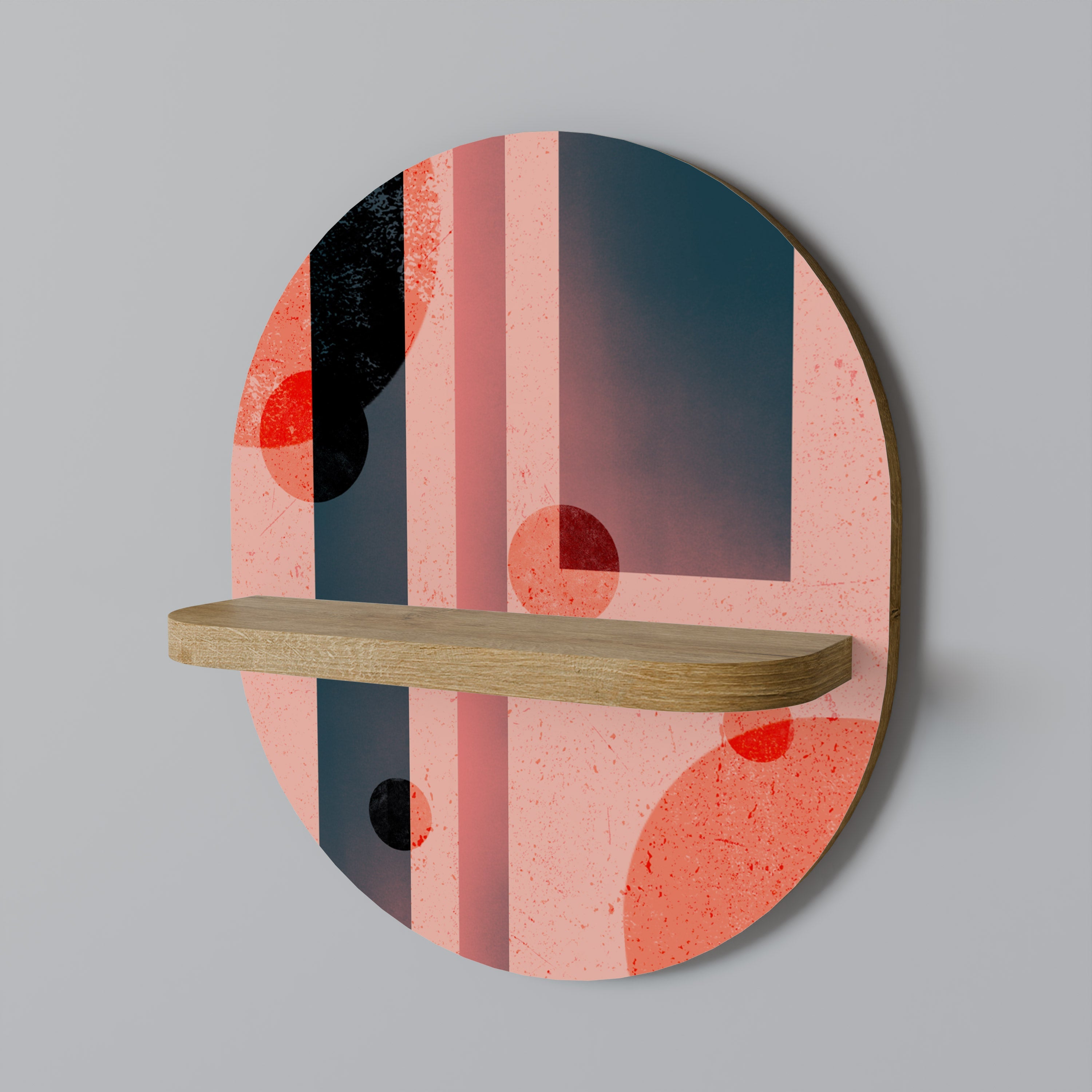 BLUSHED SPECTRUM Prateleira Oval Decorativa em Efeito Carvalho