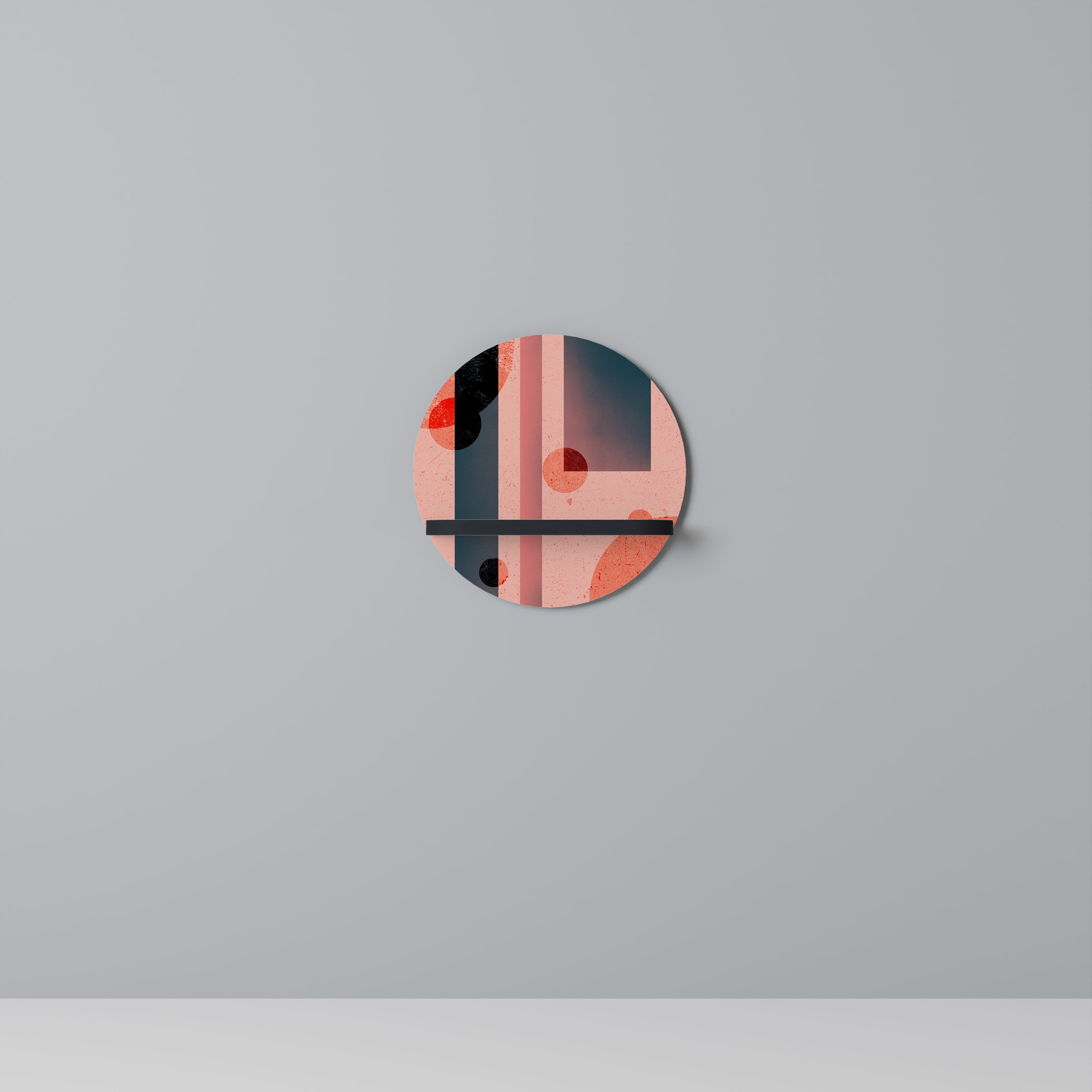 BLUSHED SPECTRUM Prateleira Redonda Decorativa em Acabamento Preto