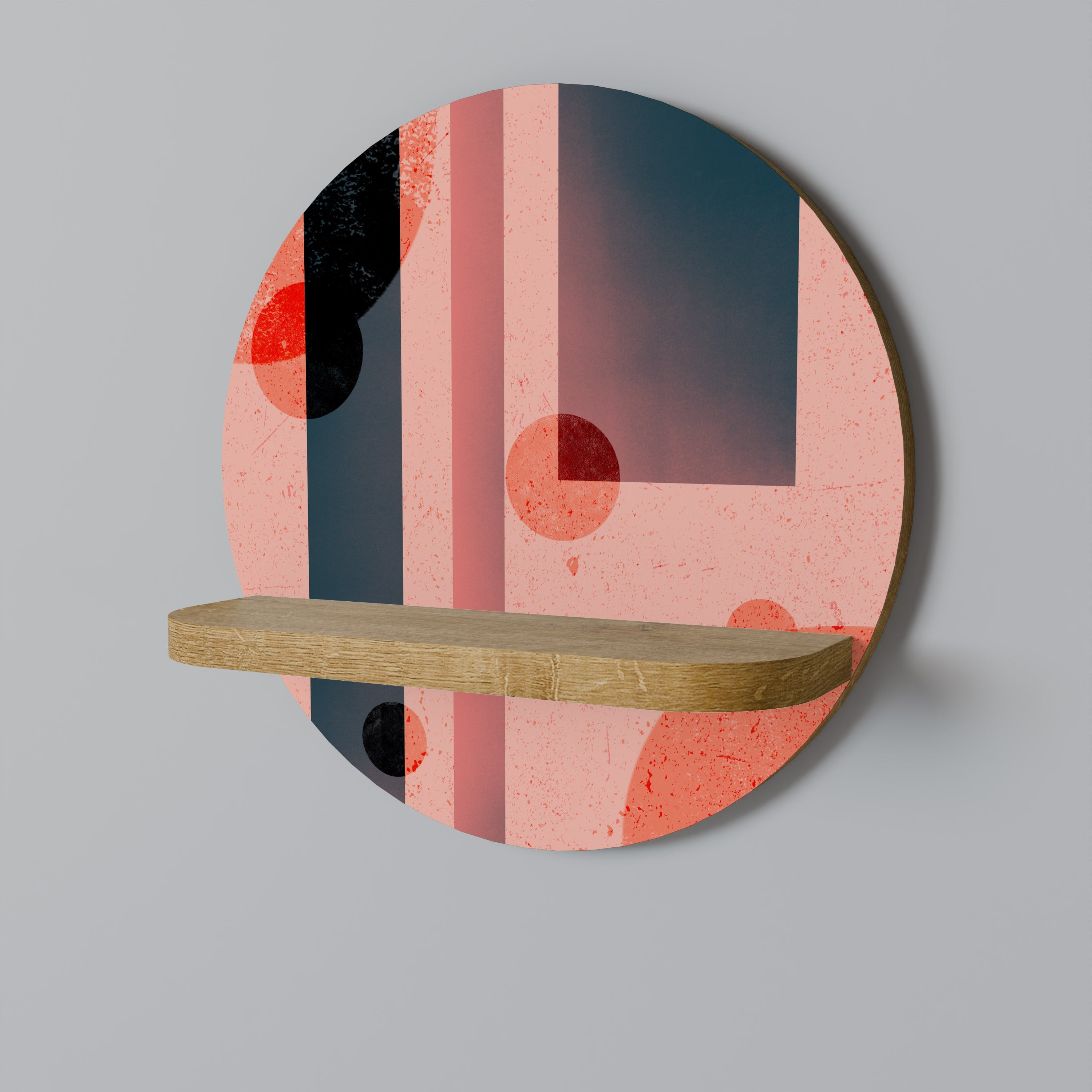 BLUSHED SPECTRUM Prateleira Redonda Decorativa em Efeito Carvalho