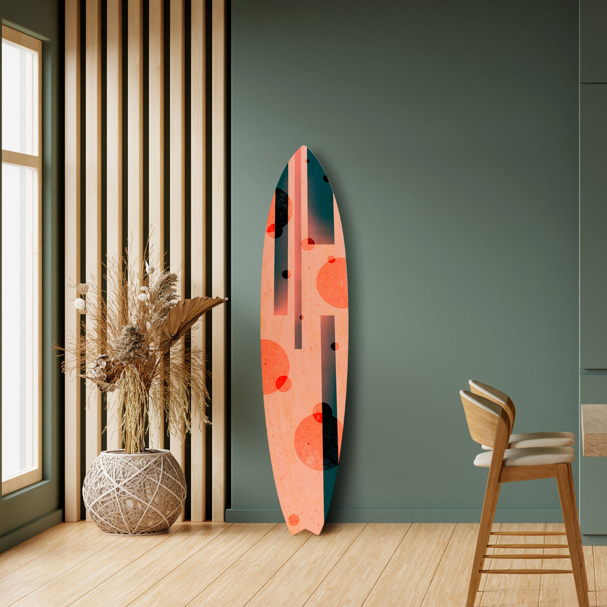BLUSHED SPECTRUM Painel Decorativo Prancha de Surf
