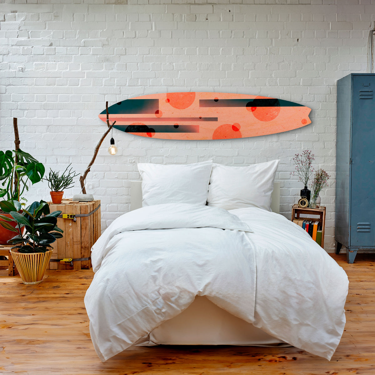 BLUSHED SPECTRUM Painel Decorativo Prancha de Surf