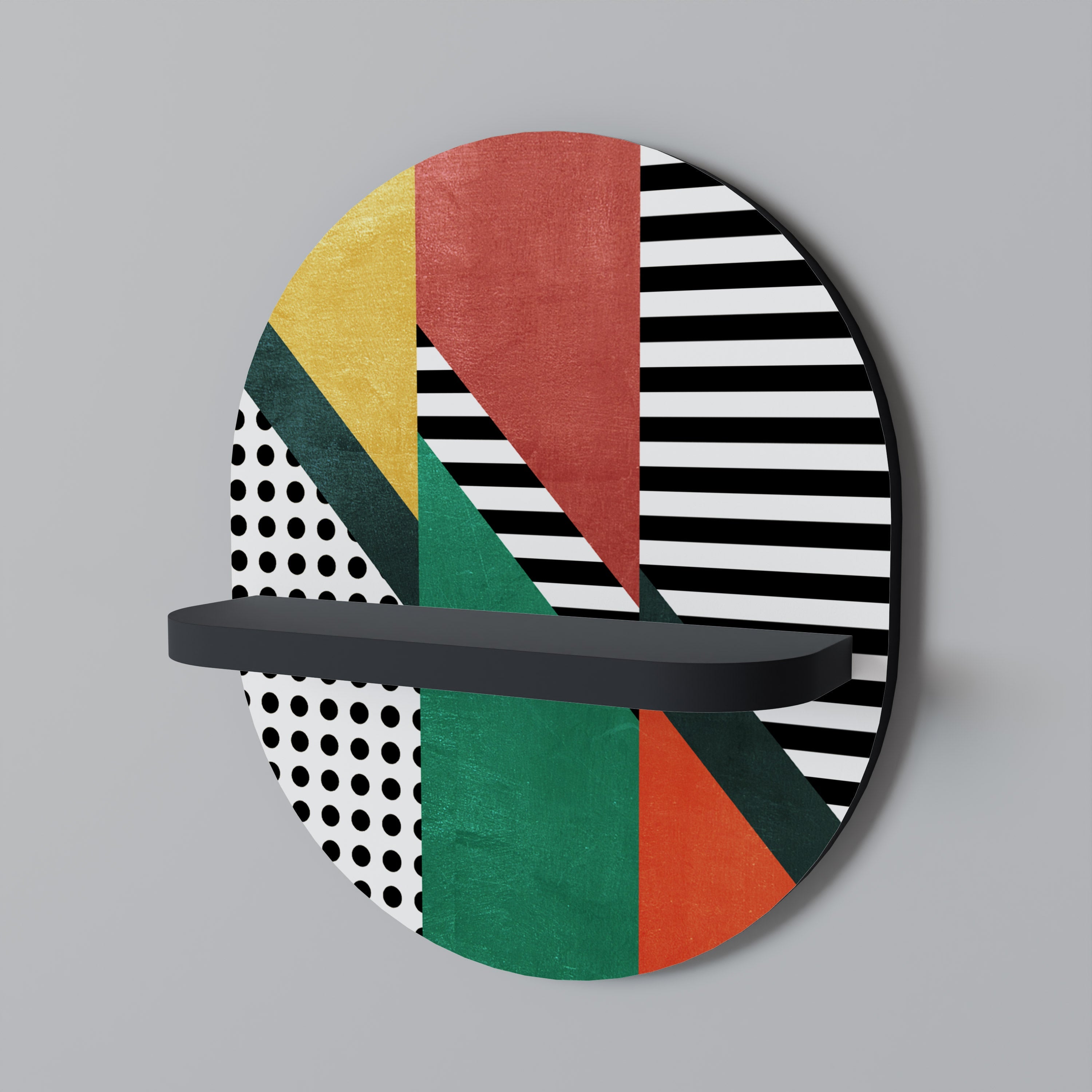 MAKESHIFT ARTISTRY Prateleira Oval Decorativa em Acabamento Preto