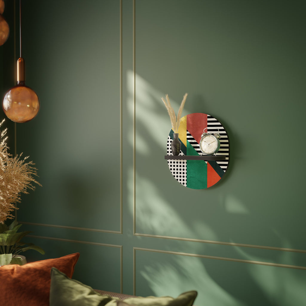 MAKESHIFT ARTISTRY Prateleira Oval Decorativa em Acabamento Preto