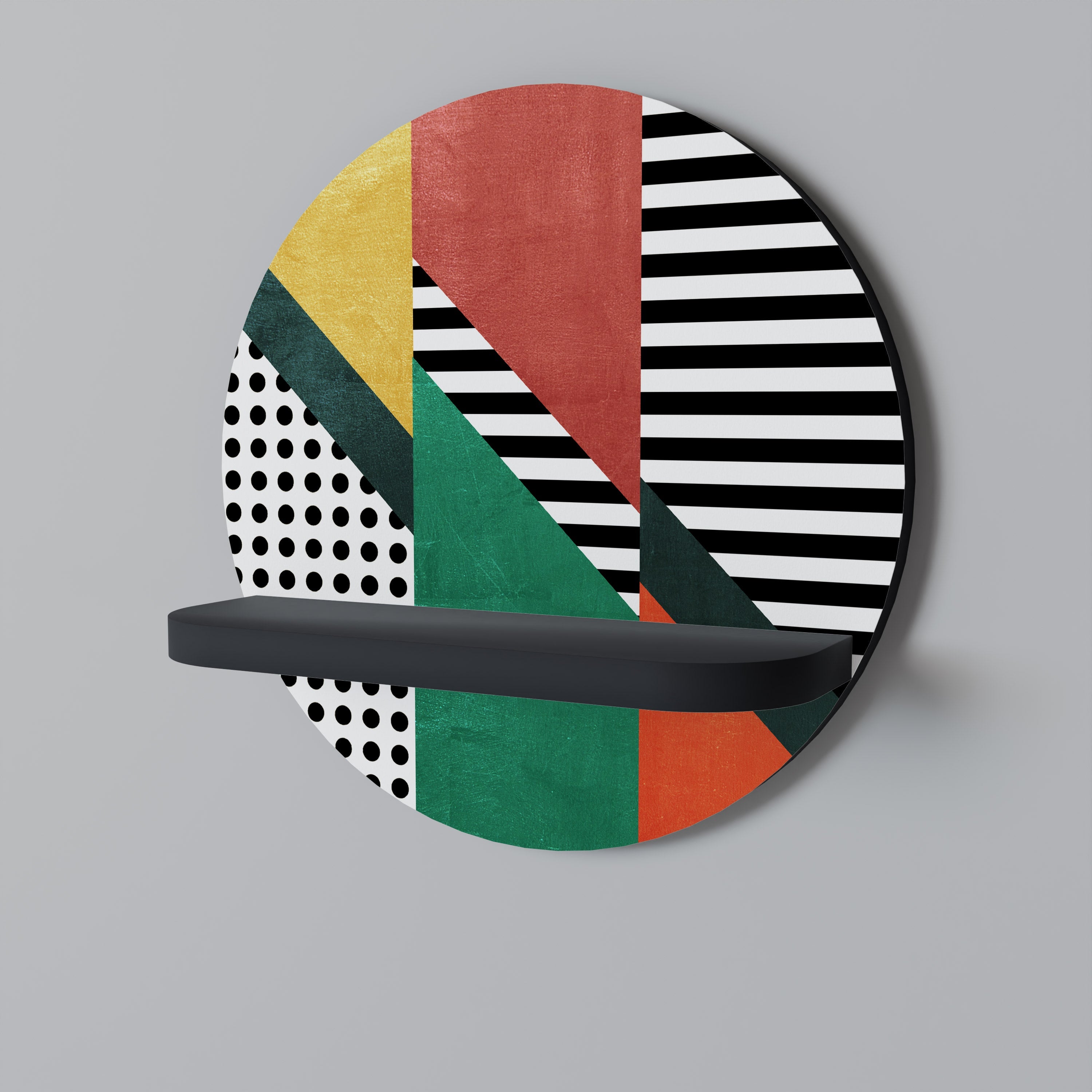 MAKESHIFT ARTISTRY Prateleira Redonda Decorativa em Acabamento Preto