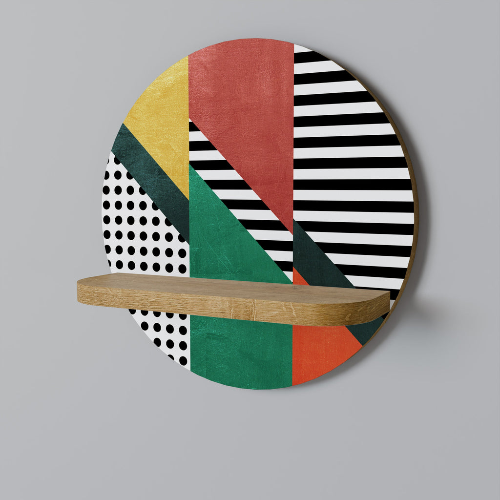 MAKESHIFT ARTISTRY Prateleira Redonda Decorativa em Efeito Carvalho