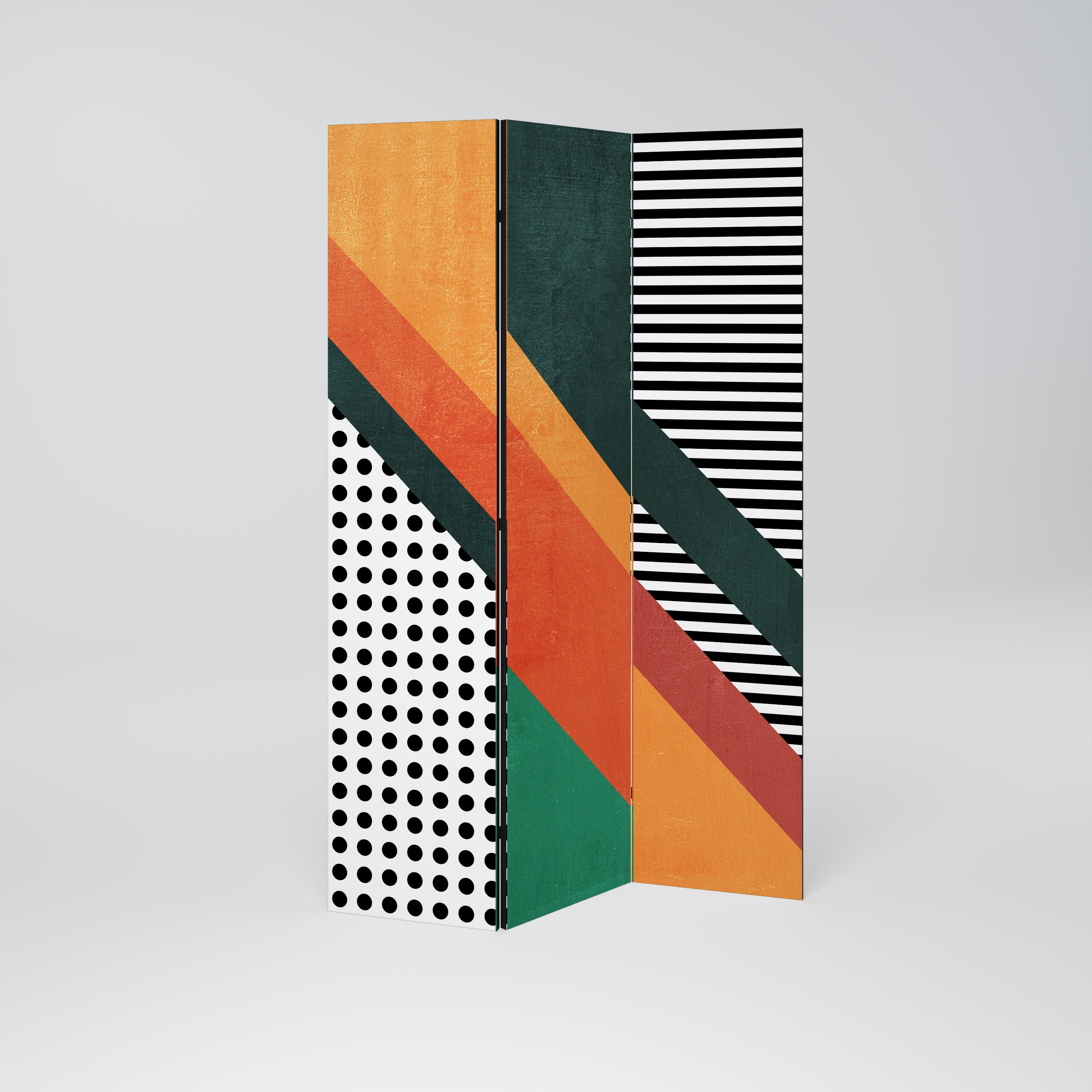 MAKESHIFT ARTISTRY Biombo Decorativo de 3 Painéis