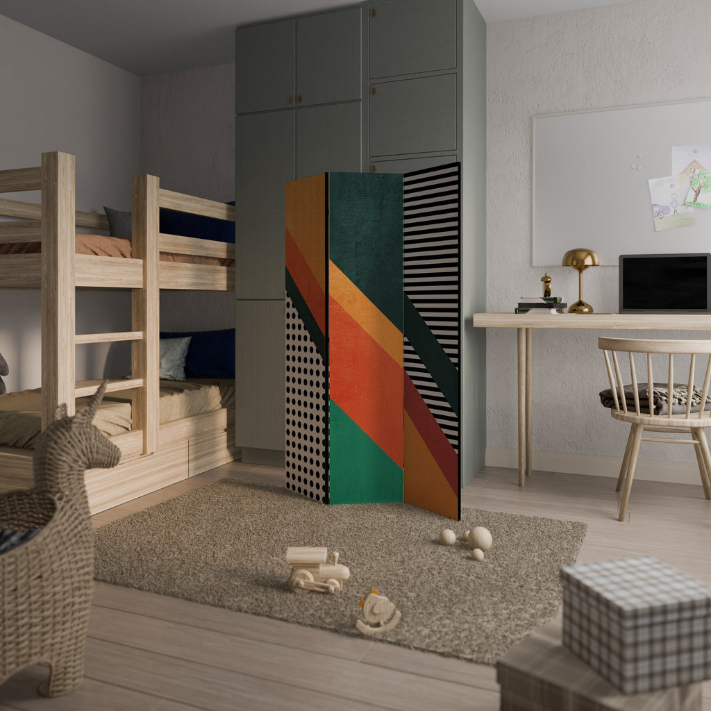 MAKESHIFT ARTISTRY Biombo Decorativo de 3 Painéis