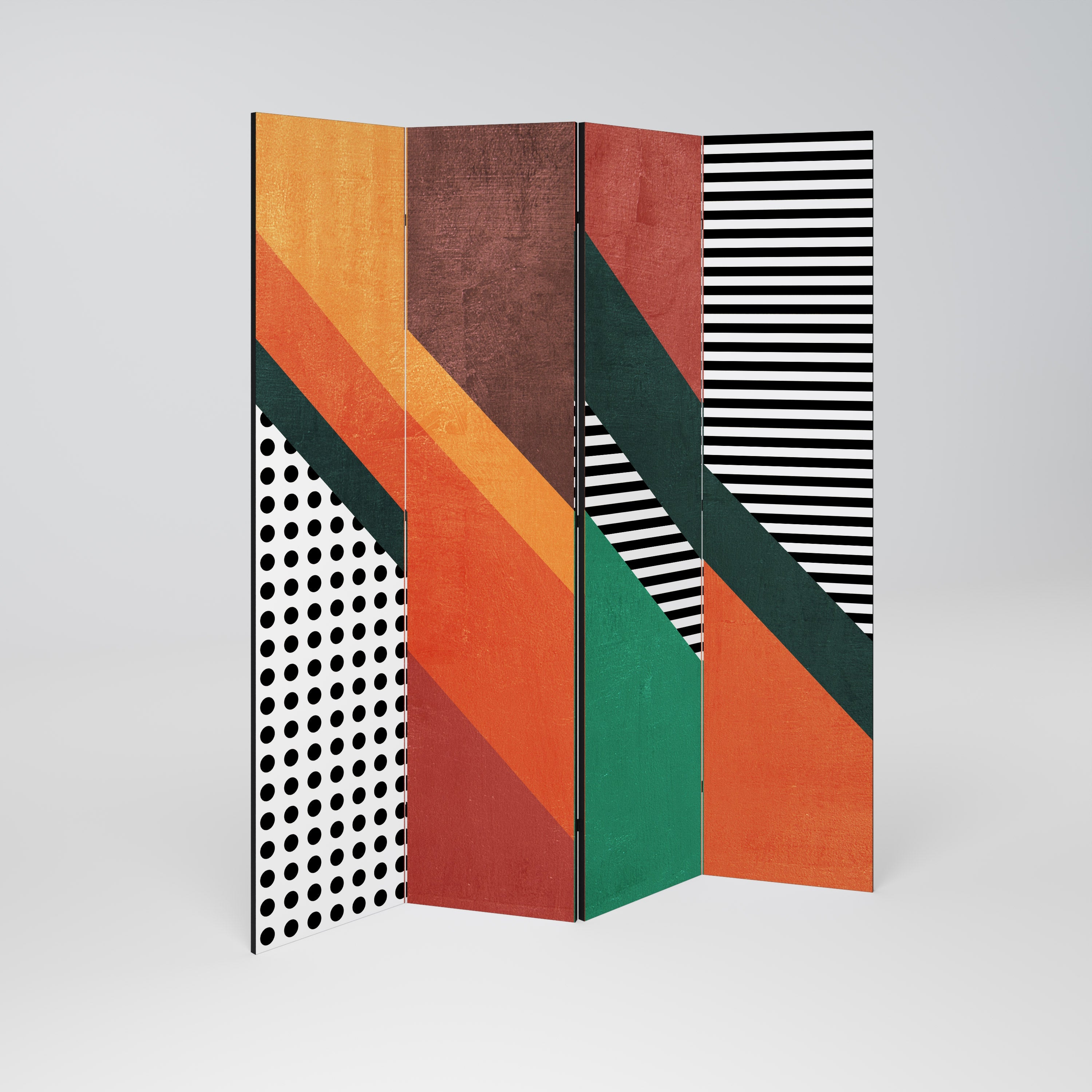 MAKESHIFT ARTISTRY Biombo Decorativo de 4 Painéis